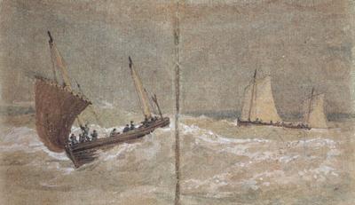 Sailing boats at sea (mk31), Joseph Mallord William Turner